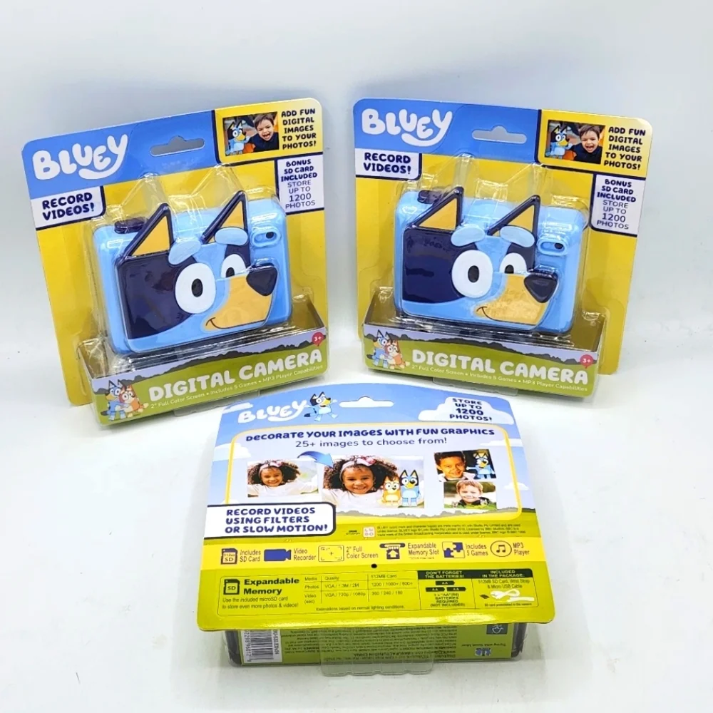 Bluey Digital Camera with SD Card For Kids with Video Recording And Games
